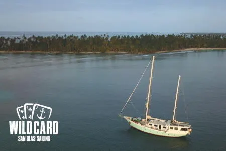 Sovereign Grace anchored in a calm San Blas lagoon